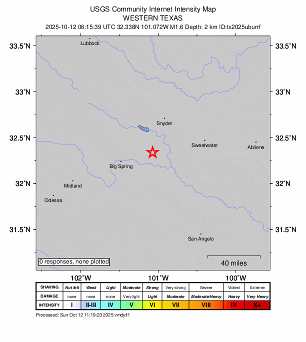 Did You Feel It? map: shaking reported by the public