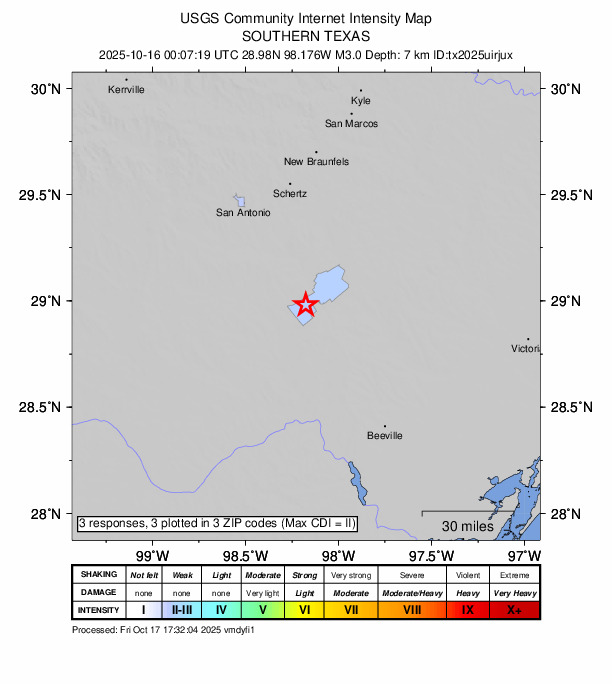 Did You Feel It? map: shaking reported by the public