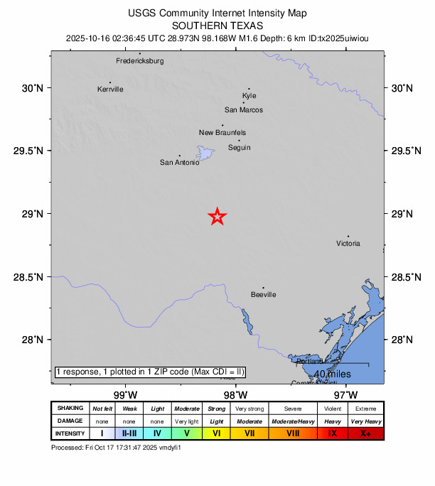 Did You Feel It? map: shaking reported by the public