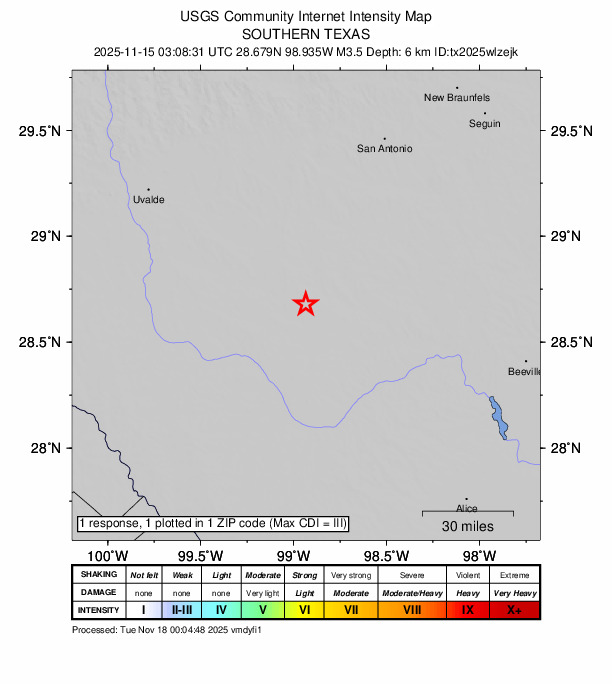 Did You Feel It? map: shaking reported by the public