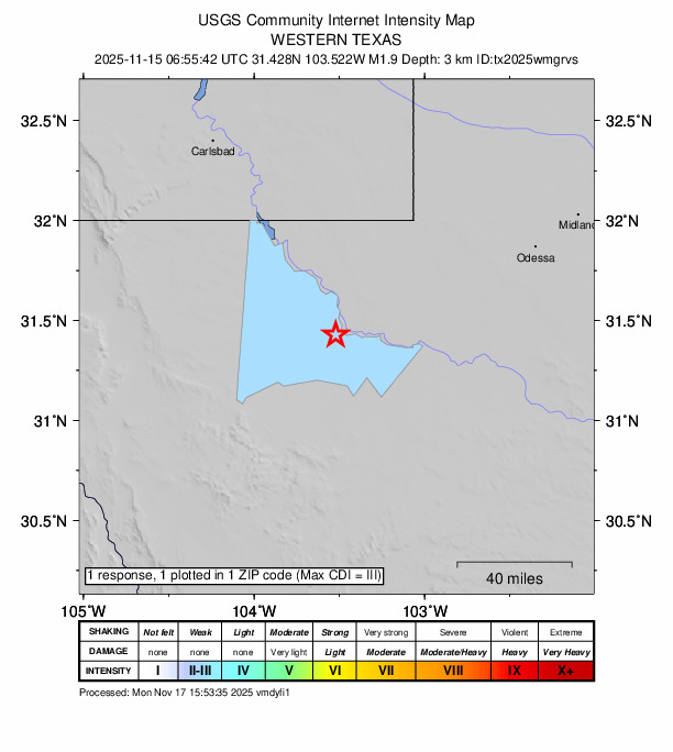 Did You Feel It? map: shaking reported by the public
