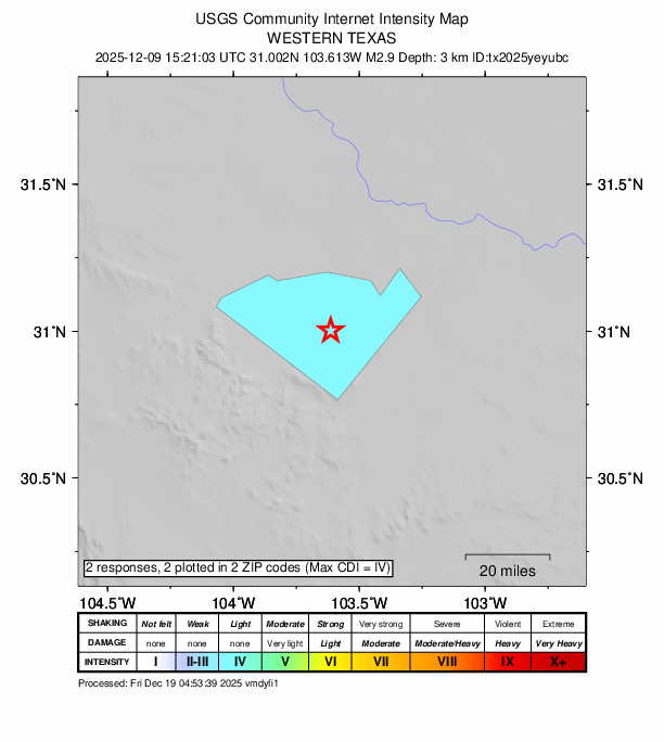 Did You Feel It? map: shaking reported by the public