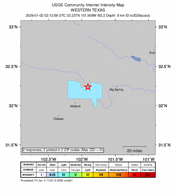 Did You Feel It? map: shaking reported by the public