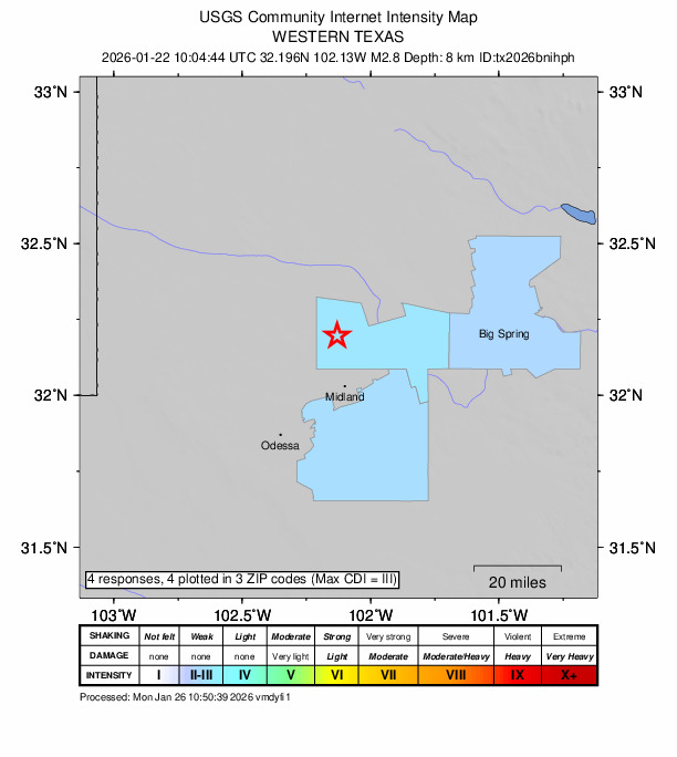Did You Feel It? map: shaking reported by the public