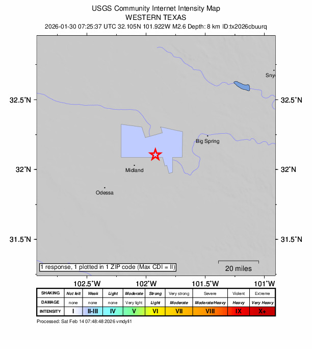 Did You Feel It? map: shaking reported by the public