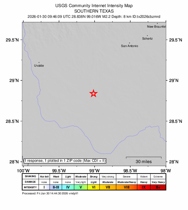 Did You Feel It? map: shaking reported by the public