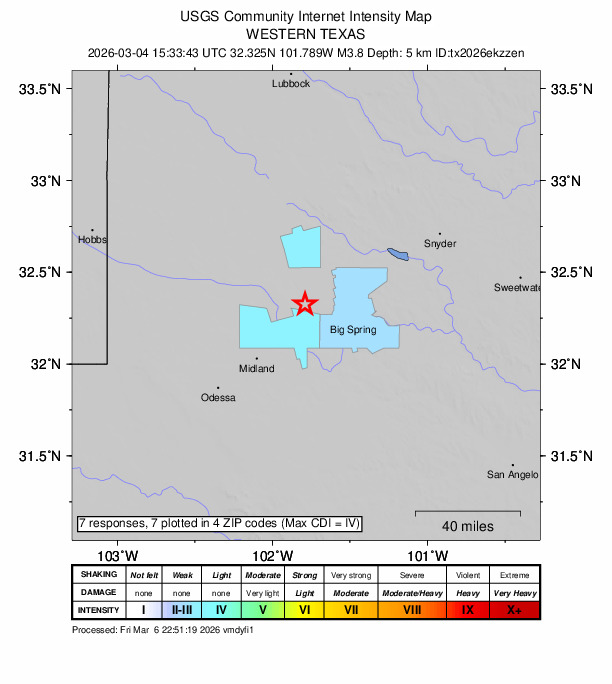 Did You Feel It? map: shaking reported by the public