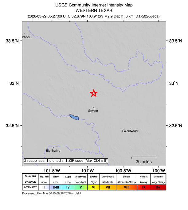 Did You Feel It? map: shaking reported by the public