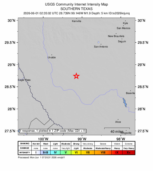 Did You Feel It? map: shaking reported by the public