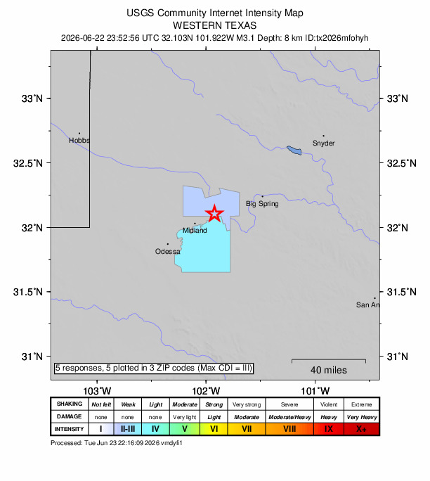 Did You Feel It? map: shaking reported by the public