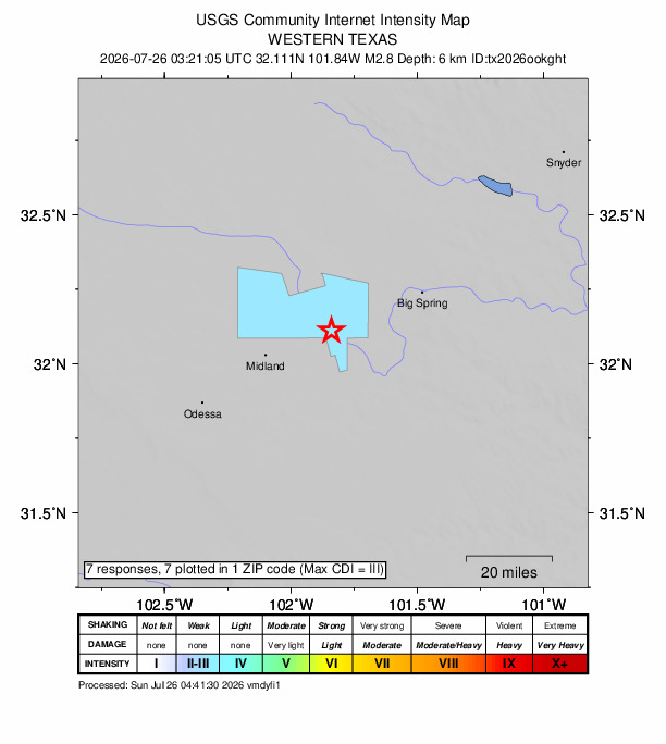 Did You Feel It? map: shaking reported by the public