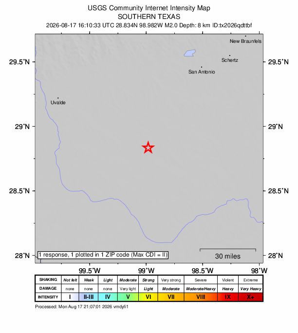 Did You Feel It? map: shaking reported by the public