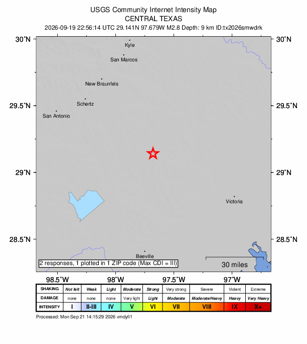 Did You Feel It? map: shaking reported by the public