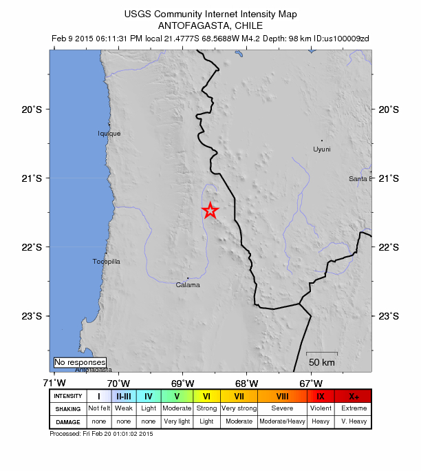 Did You Feel It? map: shaking reported by the public