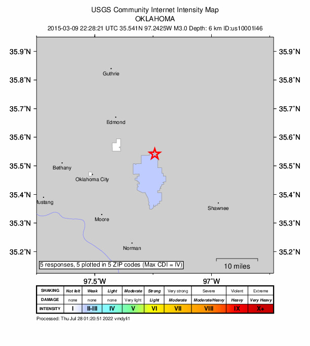 Did You Feel It? map: shaking reported by the public