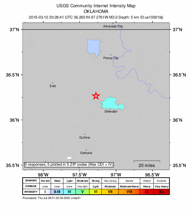 Did You Feel It? map: shaking reported by the public