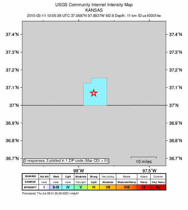 Did You Feel It? map: shaking reported by the public