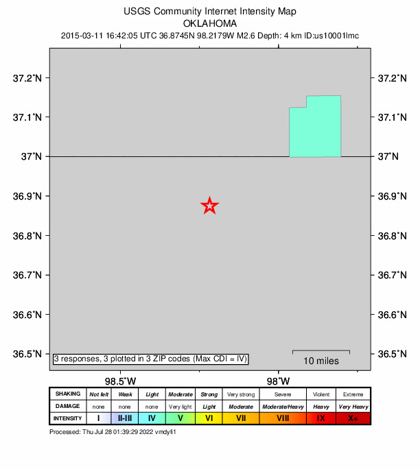 Did You Feel It? map: shaking reported by the public