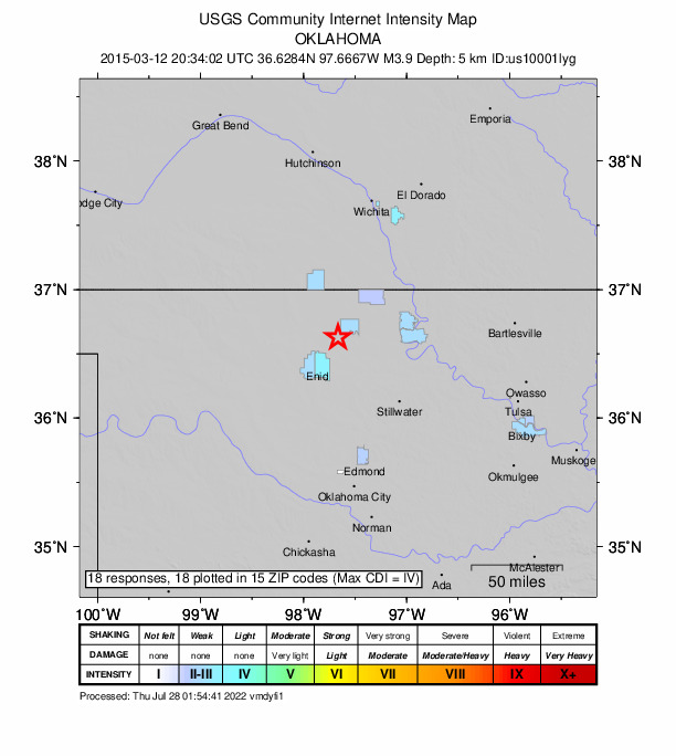 Did You Feel It? map: shaking reported by the public