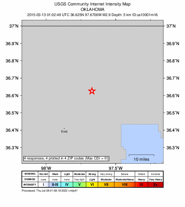 Did You Feel It? map: shaking reported by the public