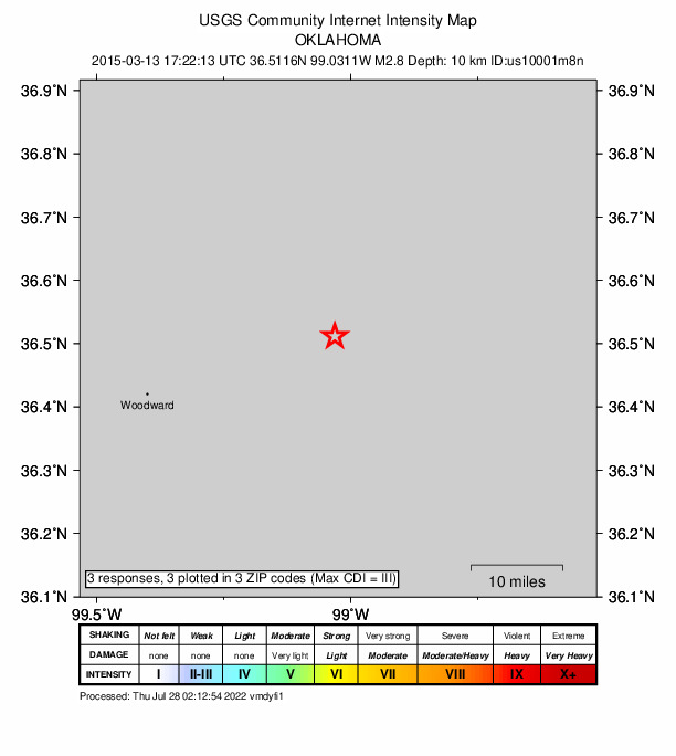 Did You Feel It? map: shaking reported by the public