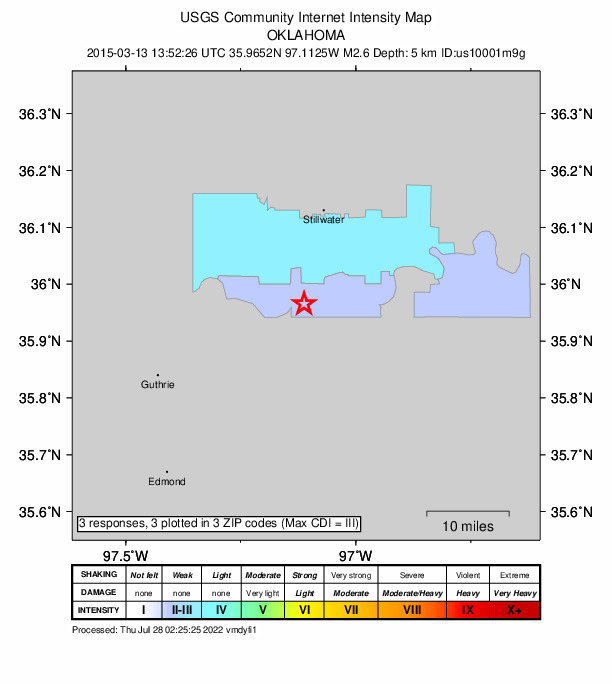 Did You Feel It? map: shaking reported by the public