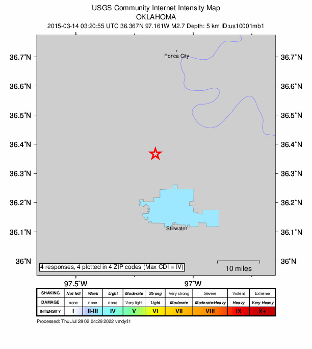 Did You Feel It? map: shaking reported by the public