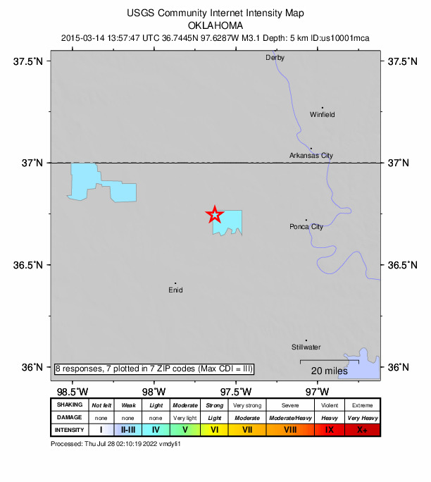 Did You Feel It? map: shaking reported by the public