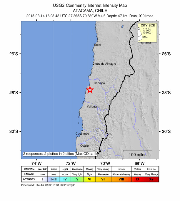 Did You Feel It? map: shaking reported by the public