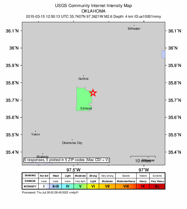 Did You Feel It? map: shaking reported by the public