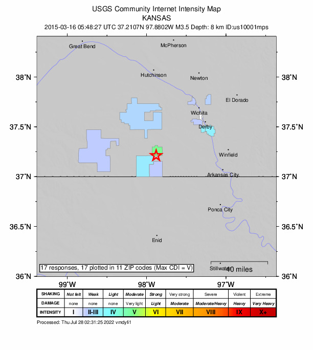 Did You Feel It? map: shaking reported by the public