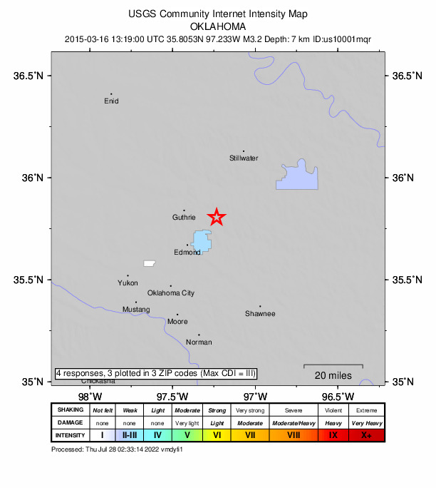 Did You Feel It? map: shaking reported by the public