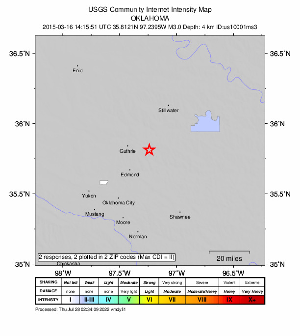 Did You Feel It? map: shaking reported by the public