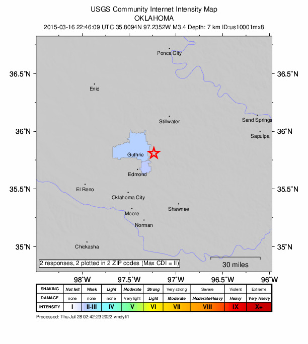 Did You Feel It? map: shaking reported by the public