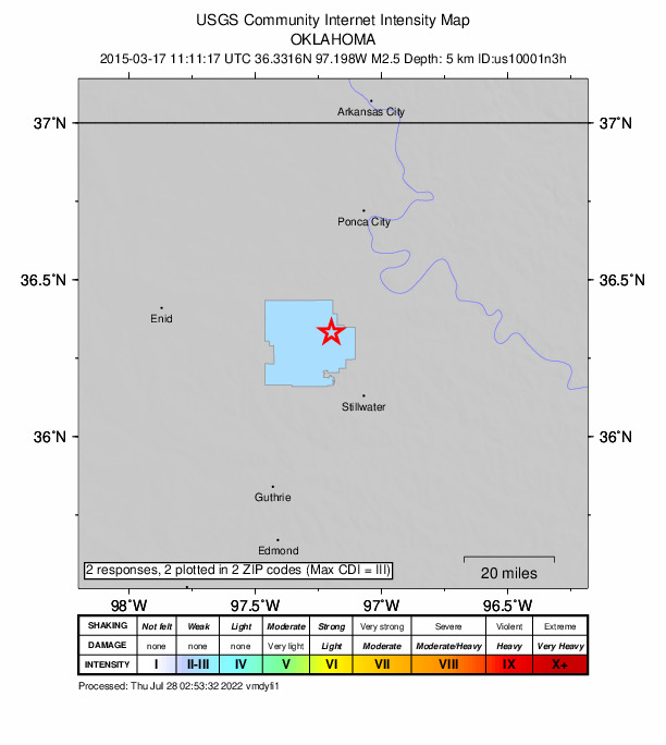 Did You Feel It? map: shaking reported by the public