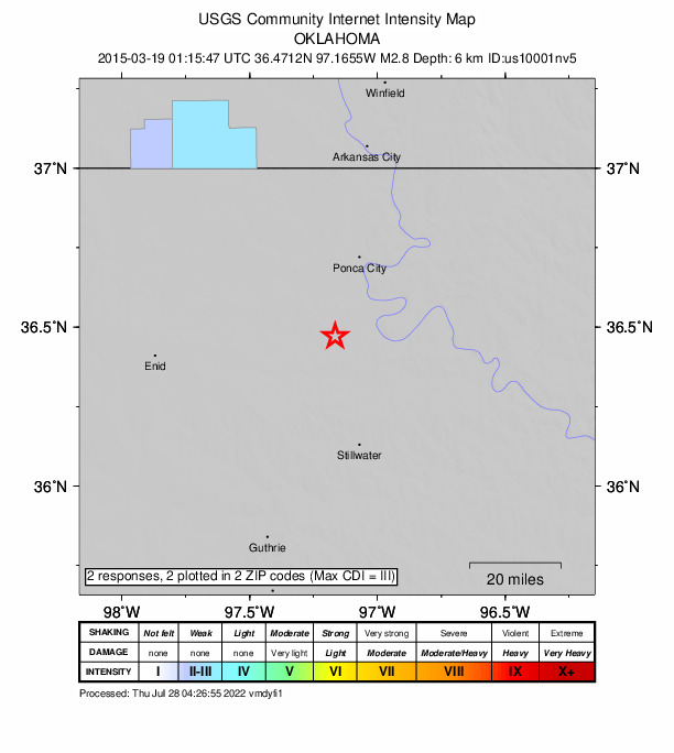 Did You Feel It? map: shaking reported by the public