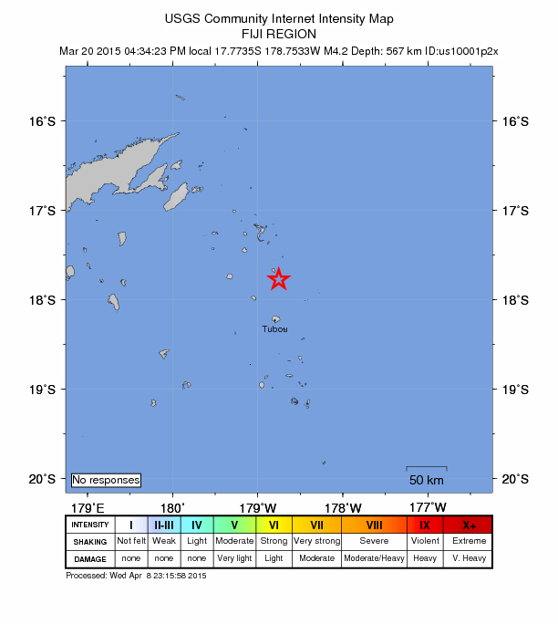Did You Feel It? map: shaking reported by the public