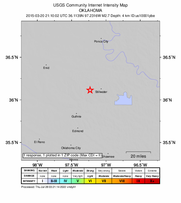 Did You Feel It? map: shaking reported by the public