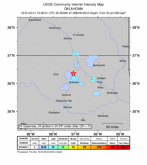Did You Feel It? map: shaking reported by the public