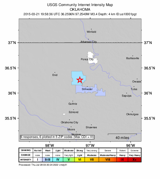 Did You Feel It? map: shaking reported by the public