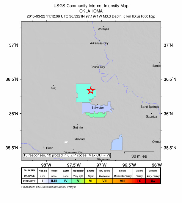 Did You Feel It? map: shaking reported by the public