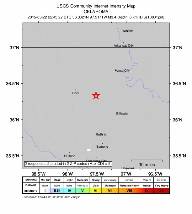 Did You Feel It? map: shaking reported by the public