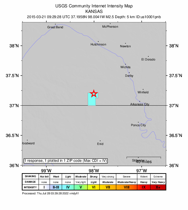 Did You Feel It? map: shaking reported by the public