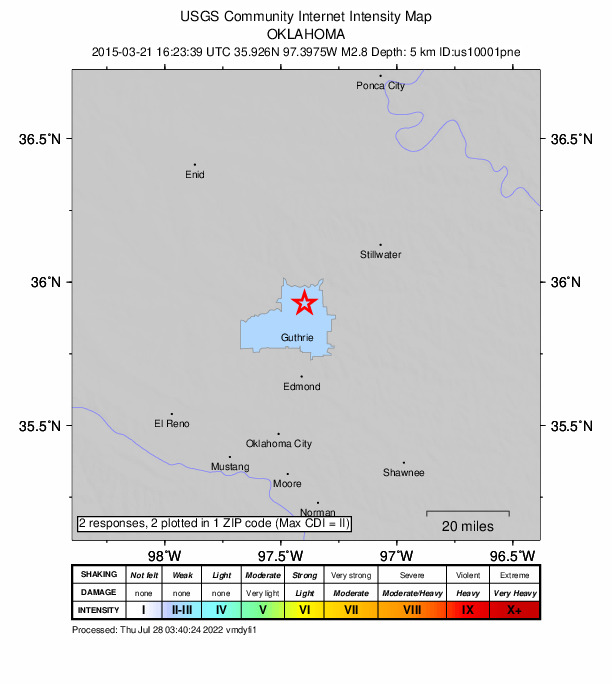 Did You Feel It? map: shaking reported by the public