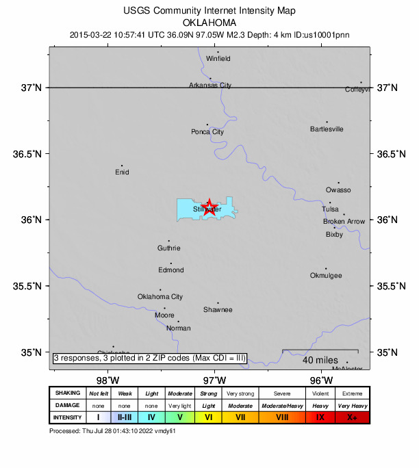 Did You Feel It? map: shaking reported by the public
