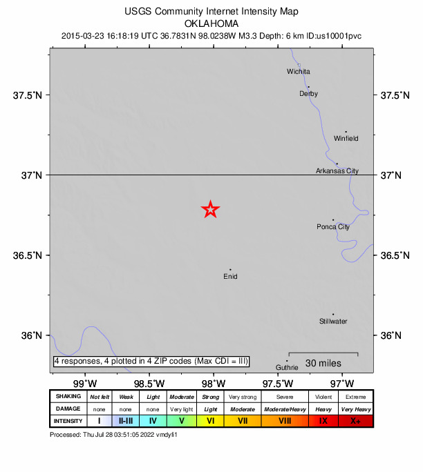 Did You Feel It? map: shaking reported by the public