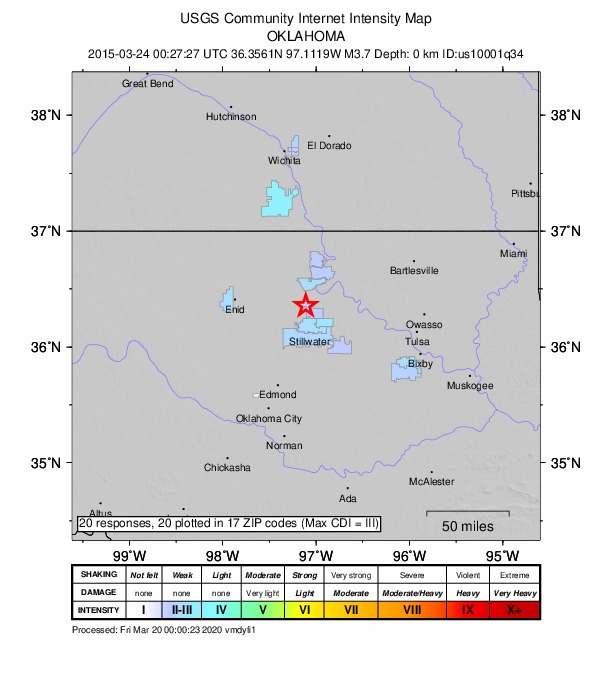 Did You Feel It? map: shaking reported by the public
