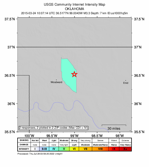 Did You Feel It? map: shaking reported by the public
