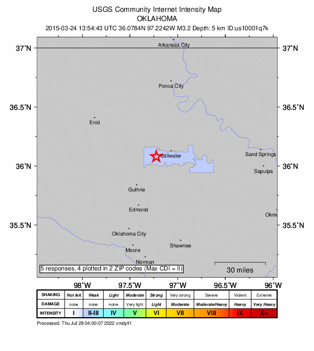 Did You Feel It? map: shaking reported by the public