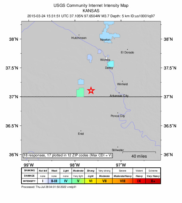 Did You Feel It? map: shaking reported by the public